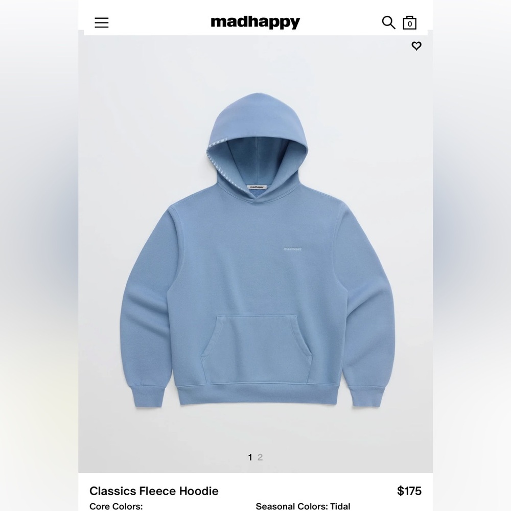 Madhappy Classics  Fleece Hoodie. Sz M